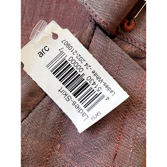 Y2K ARC Skirt Womens JR 5/6 Brown Orange Knee Length Mod Artsy Indie Boho - Picture 5 of 9